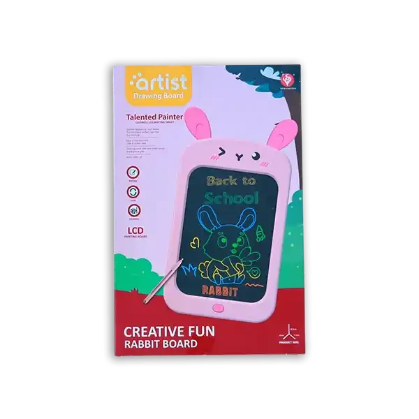 لوحة الكتابه التعليمية الملونة - وردي