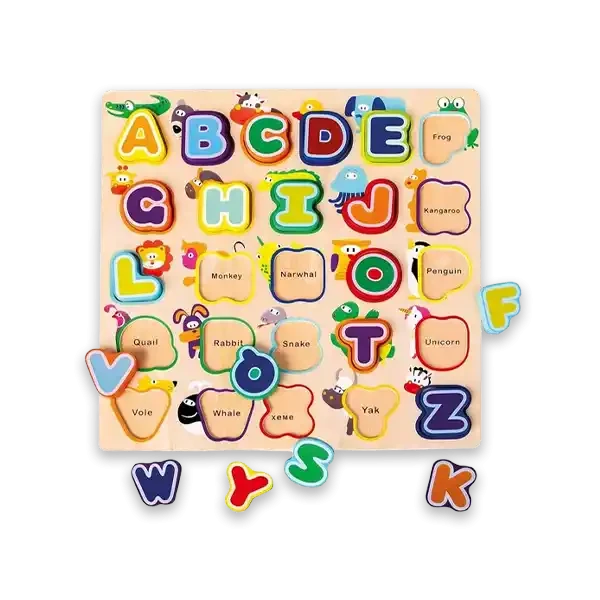لوح تعلم خشبي احرف وحيوانات
