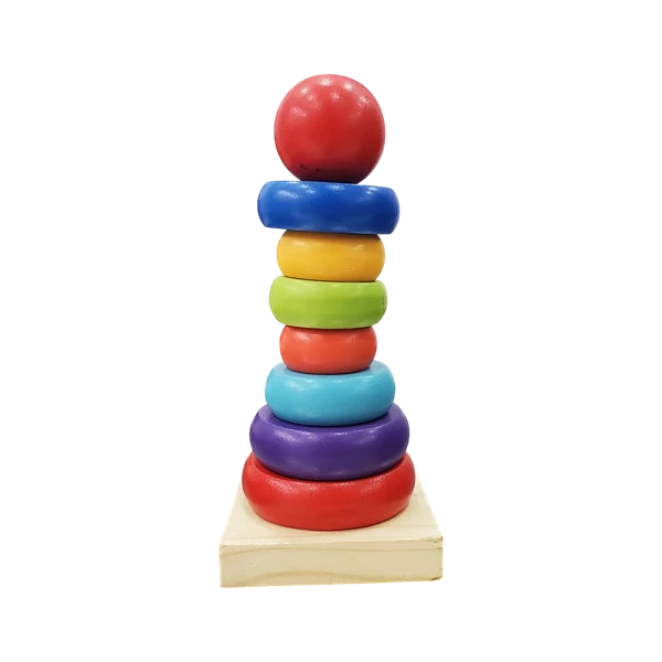 لعبة الحلقات الخشبية الملونة