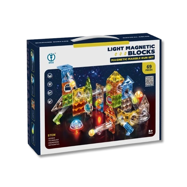 مكعبات مغناطيسية مضيئة عدد [69 قطعة]