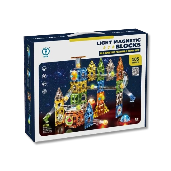 مكعبات مغناطيسية مضيئة عدد [105 قطعة]