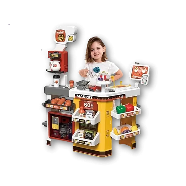 سوبر ماركت مع عربة التسوق